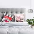 thumbnail image 6 of GZHJMY Be My Valentines Day Heart Love Pillow Covers 16 x 16 Set of 2 Black and Red Stripes I Love You Wedding Decorative Throw Cushion Case for Sofa Couch Home Holiday Valentine Day, 6 of 7