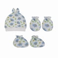 thumbnail image 4 of Conjunto de 3 gorros y manoplas antiarañazos (0-6 meses), gorros y manoplas protectoras para recién nacidos, gorros y manoplas con velcro a juego para proteger al bebé., 4 of 4