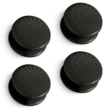 Fosmon Silicone Thumb Grip Caps for PS4,PS3,Xbox One S,Xbox One X,Xbox 360,Wii U, and Wii Nunchuk - Black(4 Pack/2