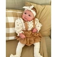 thumbnail image 2 of Baby Girl Clothes Print Tops + Suspender Romper Dress + Headband Outfit Set Brown 6-9 Months, 2 of 7