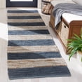 thumbnail image 2 of SAFAVIEH Vintage Leather Henley Striped Runner Rug, Dark Grey/Natural, 2'3" x 9', 2 of 8