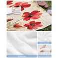 thumbnail image 6 of Red Flowers Beach Towels Oversized Super Absorbent, Retro Farmhouse Botanical Floral Painting Lightweight Bath Towel Quick Dry Sets For Bathroom/Pool/Rv Camping/Beach Play/Gym Room/Picnic 35"x70", 6 of 8