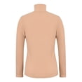 thumbnail image 4 of FASHIONWT Women Slim Fit Glossy Button Base Shirt Long Sleeve Turtleneck Ribbed T-shirt, 4 of 7