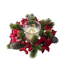 Uxgjfwu Christmas Candle Ring Centerpiece Holiday Table Decor for Christmas Dinner Party Decoration