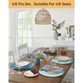 thumbnail image 5 of 15 Inch Round Placemats Set of 4, Blue Teal Ombre Non Slip Heat Insulation PP Table Mats, Coastal Beach Modern Abstract Art Washable Place Mats for Kitchen Dining Party Table Decor, 5 of 7