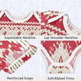 thumbnail image 3 of Knitted Pattern in Christmas Red Pure Cotton Bodysuit Short Sleeve Pajamas One-Piece Romper Unisex 3 Months, 3 of 6