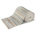 thumbnail image 2 of Well Woven Custom Size Runner - Choose Your Length - Sahille Grey & Golden Rust Tribal Geo Stripes 31 Inches Wide x 17 Feet Long Runner (31" x 17' Runner) Rug, 2 of 6