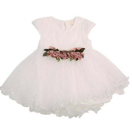 Baby Party Dresses - Baby Girls Flower Tulle Dress Sleeveless Princess Party Wedding Tutu Dresses