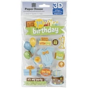 Paper House 3D Stickers 4.5"x8.5"-1st Birthday-Boy