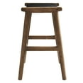 thumbnail image 4 of Modway Saoirse 26" Leather & Wood Counter Stool in Walnut/Black (Set of 2), 4 of 10