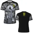 thumbnail image 3 of Camiseta de entrenamiento de fútbol de verano de edición especial de Brasil Jesús, color negro y gris, para adultos y niños, de secado rápido para exteriores, 3 of 5