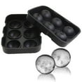 thumbnail image 1 of Silicone Ice Cube Trays Combo Round Ice Ball Spheres Ice Cube Tray Mold (6 Round Ice Ball BlackSpheres), 1 of 9