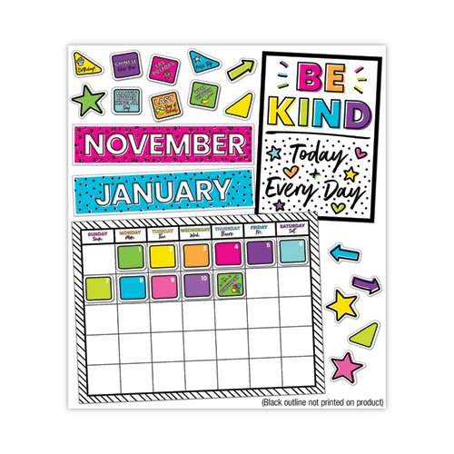 Calendar Bulletin Board Set, Kind Vibes, 129 Pieces | Bundle of 10 Each