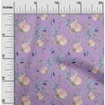 thumbnail image 1 of oneOone Cotton Poplin Twill Pastel Purple Fabric Flower & Leaves Watercolor Diy Clothing Quilting Fabric Print Fabric By Yard 56 Inch Wide, 1 of 4