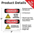 thumbnail image 2 of Do Not Touch Switches Bilingual OSHA Danger Vinyl Decal Label 5 Inch x 3.5 Inch - 10 Pack, 2 of 6