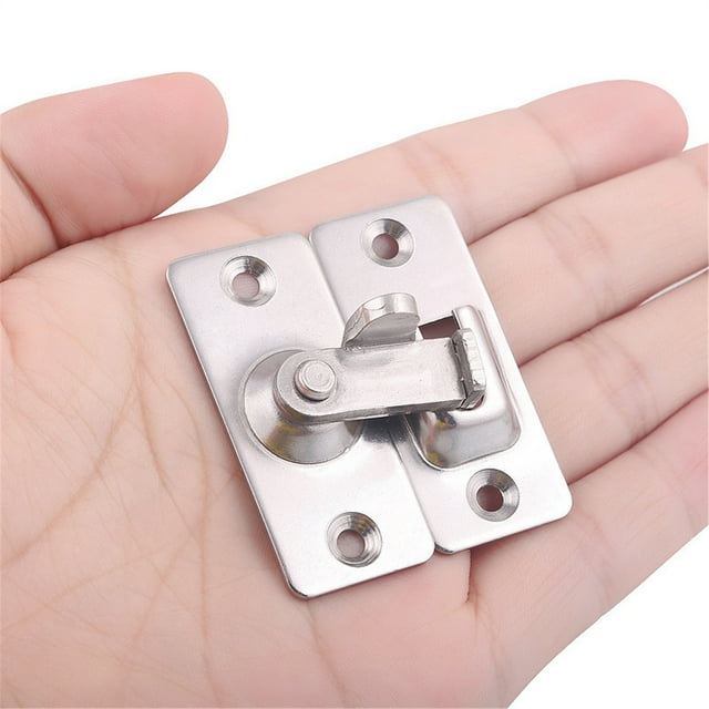 JJKBVCLO Stainless For Sliding Lock 90 Accessories Steel Hook Hook Angle Right Household Lock Door Hardware Tools & Home Improvement