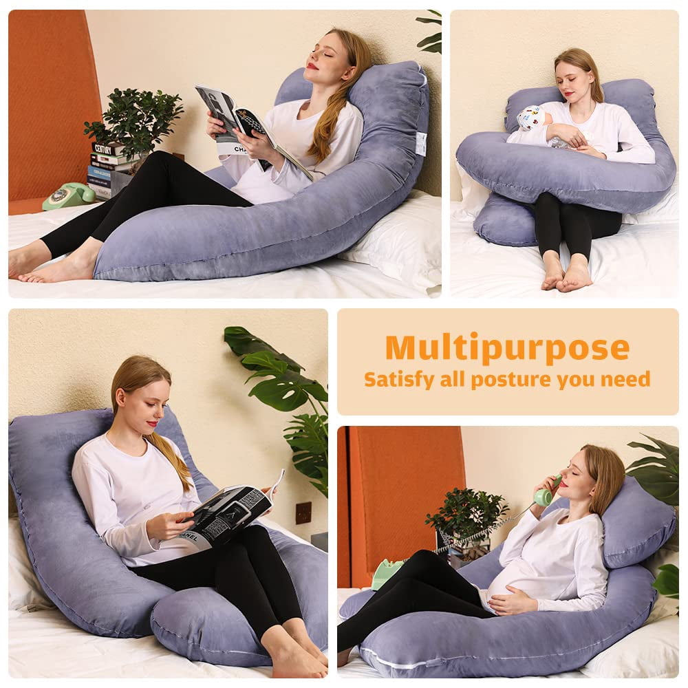 Pillow  U Shaped Full Body Maternity 58 Inch Women Haves Pillows For Sleeping With Removable Cover