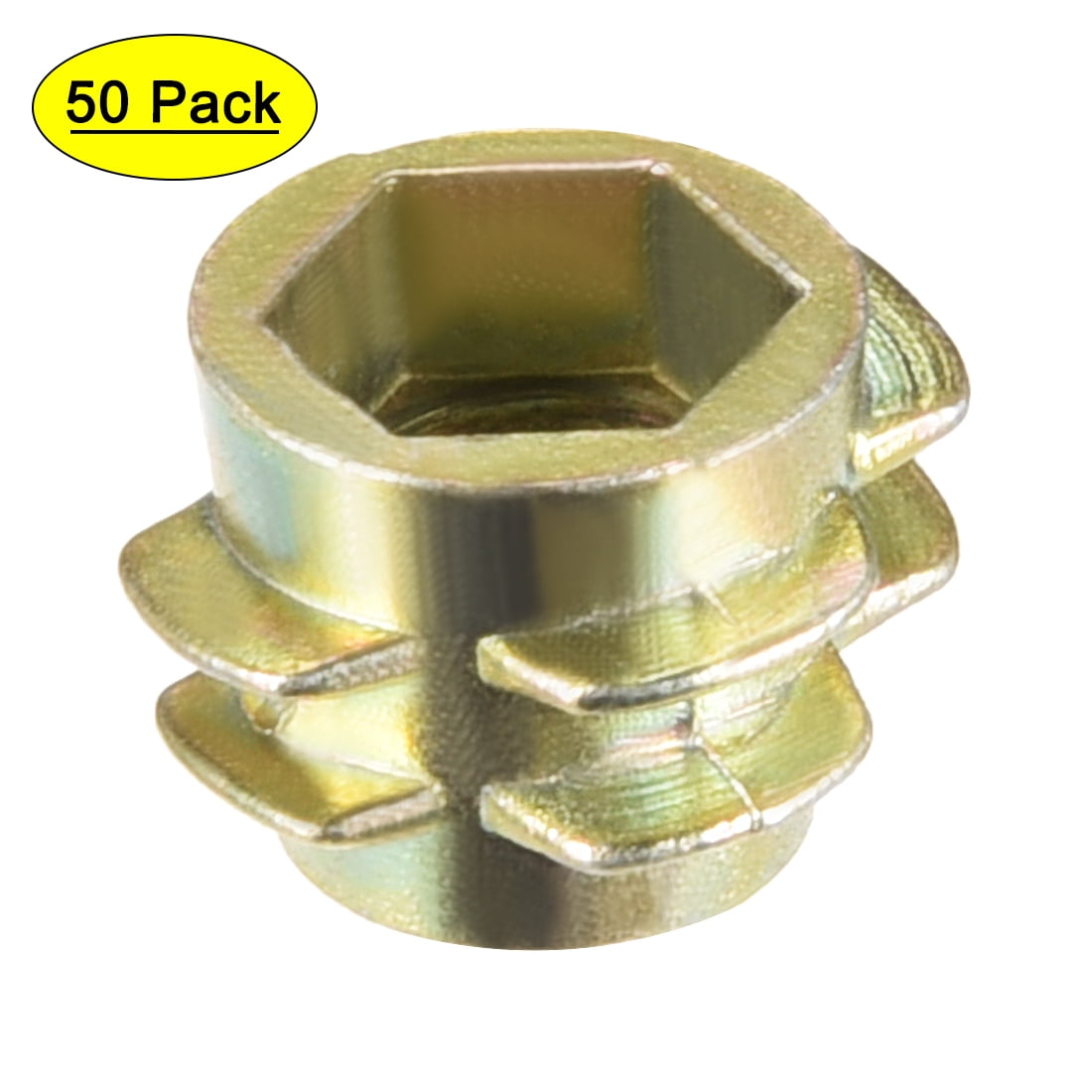 Threaded Insert Nuts Zinc Alloy Hex-Flush M6 Internal Threads 8mm ...
