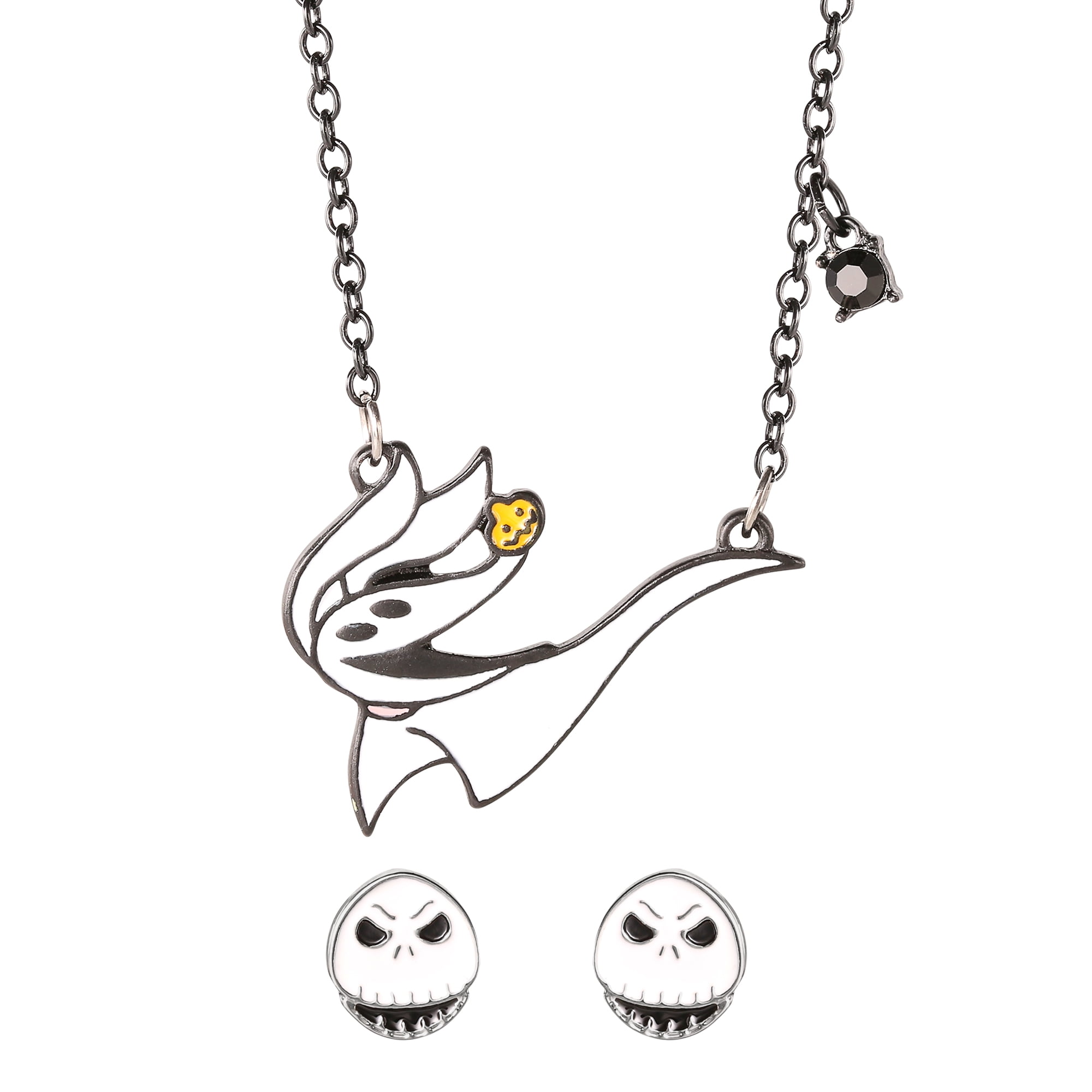 Disney Nightmare Before Christmas Female Crystal Necklace & Stud Earring Set