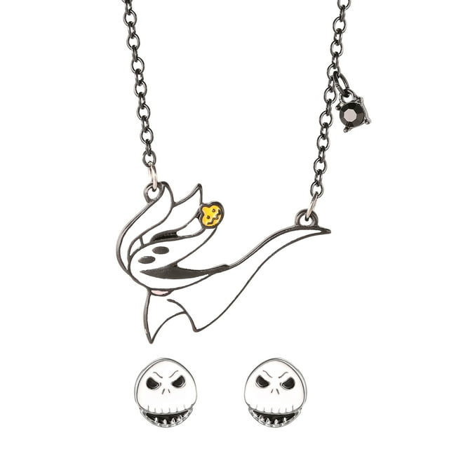 Disney Nightmare Before Christmas Female Crystal Necklace & Stud