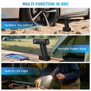 NEXPOW Cordless Tire Inflator, 160 PSI Air Pump for Car Tires, Portable Rechargeable Tire Pump with Digital Pressure Gauge, Auto Shut-Off & LED Light