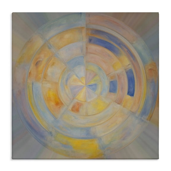 Stupell Industries Geometric Circle Out Abstract Painting Wrapped Canvas Art Print Wall Art, 17 x 17