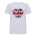thumbnail image 2 of Union Jack T Shirt Women ,Ladies Union Jack Tops Crewneck Short Sleeve Blouse Slim Fit Union Jack Flags Printed Casual Graphic Tee Sunflower Summer Tops Size 8-16, 2 of 3