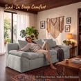thumbnail image 6 of LUCKHAO 71" Corduroy Frameless Foam Sofa, No Assembly 3-Seat Couch for Small Spaces with 3 Pillows, Light Grey, 6 of 9