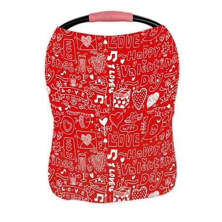 ABPHQTO Valentine'S Day Pattern Nursing Cover Baby Breastfeeding Infant Feeding Cover Baby Car Seat Cover Infant Stroller Cover Carseat Canopy Breathable