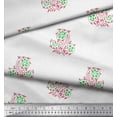 thumbnail image 3 of Soimoi Polyester Crepe Fabric Leaves & Floral Block Printed Fabric 1 Yard 42 Inch Wide, 3 of 3
