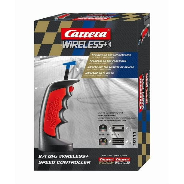 Carrera 10111 Accesorio de control remoto inalámbrico de mano único de 2,4 GHz para pistas de carreras de autos con ranura digital 132 y 124 Rojo Negro Azul