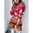 thumbnail image 2 of KRE Prime Women Christmas Element Round Neck Mini Sweater Dress, 2 of 9