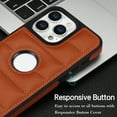 thumbnail image 5 of Logo Visible Compatible with iPhone 12 Pro Max Case, Elegant Vintage Vegan PU Leather Ultra Slim Business Shockproof Protective Anti-fall Thin Fit Phone Case Cover for iPhone 12 Pro Max, Brown, 5 of 6