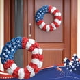 thumbnail image 6 of Independence Day Red White Blue Star Wreath Patriotic Holiday Decor for Front Door Entryway Wall Mantel Indoor Outdoor 4th of July Decoration, 6 of 9