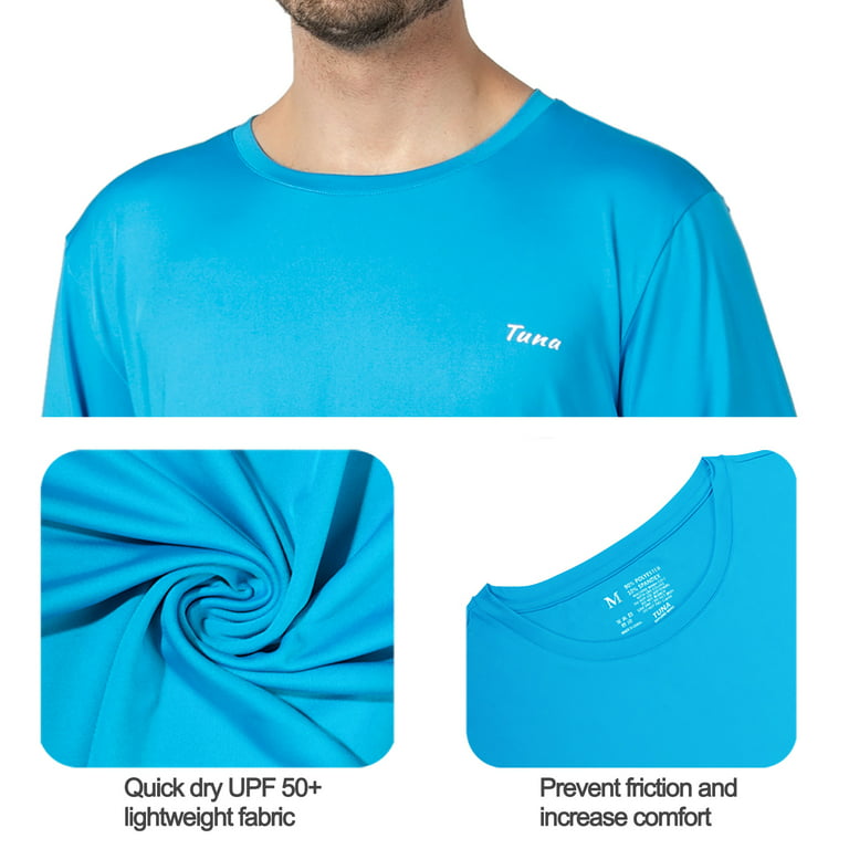 Tuna Fishing Shirts for Men Long Sleeve UPF 50+ UV Sun Protection Rash  Guard Quick Dry for Hiking Running Swimming (Sky blue 4XL 2#)