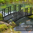 thumbnail image 6 of Topcobe 6' Metal Arch Backyard Garden Bridge with 660 lbs. Weight Capacity, Safety Siderails, Easy Assembly for Backyard Creek, Stream, Pond, Outdoor Garden Bridge for Backyard, Black, 6 of 11