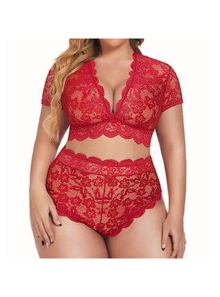 Binpure Women Sexy Lingerie Set Female Lace Bra and High-waisted Panty Set  2 Piece Outfits Set
