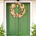 thumbnail image 6 of Hanging Camellia Bud Wreath Simulated Artificial Decoration Vine Circle Rose Wreath Garland for Wedding Front Doors Curtain Bedroom , Champagne, 6 of 7