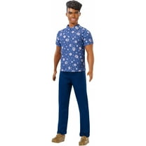 Barbie Ken Fashionistas Doll, Broad Body Type Wearing Blue Floral Top