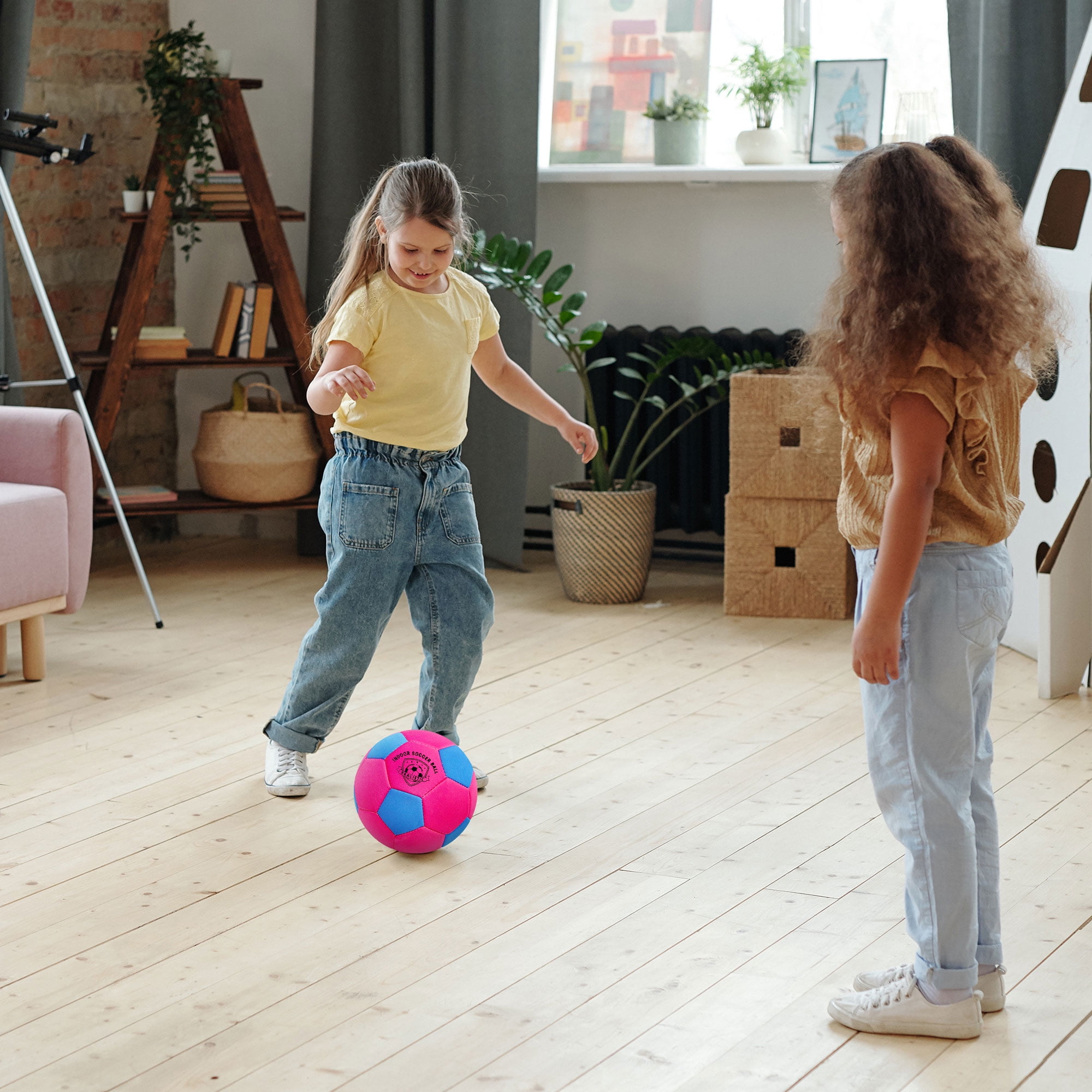 Indoor Soccer Balls Size 4 - Soft Safe for Protect Inside House Furniture - Size 4 Soccer Balls for Girls Kids Youth Boys Fun Soccer Gifts Birthday Christmas