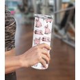 thumbnail image 5 of WIRESTER 20oz Stainless Steel Tumbler with Plastic Straw for Coffee, Tea, Shake, Smoothie, Wine, Water, Hot Cold Drink - Pig Funny Playful Postures, 5 of 6