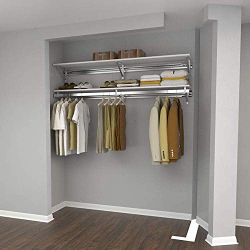 Arrange A Space Arrange A Space RCMAY Better 44 Pouces Étagère/kit de Tringle Blanche pour Placard