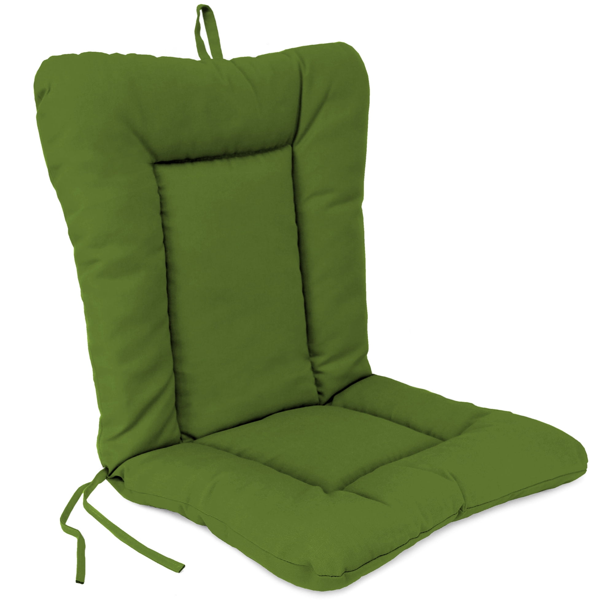 Jordan Manufacturing 38" x 21" Veranda Hunter Green Solid Rectangular Outdoor Wrought Iron Chair Cushion with Ties and Hanger Loop (2 Pack)