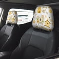 thumbnail image 2 of Kdxio Farm Bee Cute Honey Pattern Print 2 Piece Car Head Rest Covers Set Auto Front/Rear Seats Headrest Cover Universal Fit Most Cars,Sedan, SUV, 2 of 9