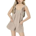 thumbnail image 5 of Summer Savings Clearance 2025! THDHVS Girls Romper,Rompers for Girls,Kids Summer Strap Short Adjustable Shoulder Strap Jumpsuit Sleeveless Loose Overalls Cute Rompers Beige 5-6 Years, 5 of 6