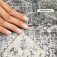 thumbnail image 4 of Hasoo Indoor Washable Area Rug 8' x 10' Geometric Rugs for Living Room Floral Throw Floor Mats Non-Slip Accent Carpet Grey/Brown, 4 of 7