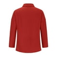 thumbnail image 4 of ZACPNCV Long Sleeve Shirts for Women Fall Tops Women's Fashion Turndown Collar Button Casual Tops Blouse Red, 4 of 6