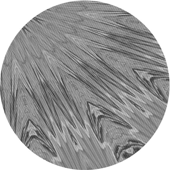 Ahgly Company Machine Washable Indoor Round Transitional Ash Gray Area Rugs, 4' Round