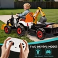 thumbnail image 5 of Track Seven 24V Ride on Excavator, 4-in-1 Construction Excavator, Dump Truck & Bulldozer, Ride on Tractor Electric Car with Remote Control, Swivel Seat, Music, Ride on Toy Car for Kids Age 3+,Orange, 5 of 7