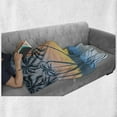 thumbnail image 6 of Bird Soft Flannel Fleece Throw Blanket, Tropical Island Setting Sun Exotic Bird Small Island and Ocean Soft Color Palette, Cozy Plush for Indoor and Outdoor Use, 70" x 90", Multicolor, by Ambesonne, 6 of 6